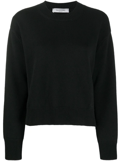 Valentino Crew-neck Cashmere Jumper In Black