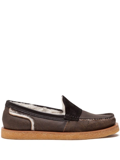 Dolce & Gabbana Calfskin And Merino Wool Loafers In Multicolor