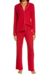 Nordstrom Brushed Hacci Pajamas In Red Chili