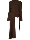 Rosetta Getty Women's Split Apron Cotton Knit Top In Brown