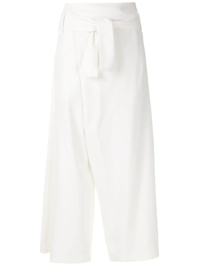 Egrey Tokyo Wide Fit Trousers In White