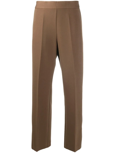 Altea High Waist Cropped Trousers In Brown