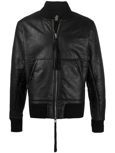 Thom Krom Cracked Leather Jacket In Black