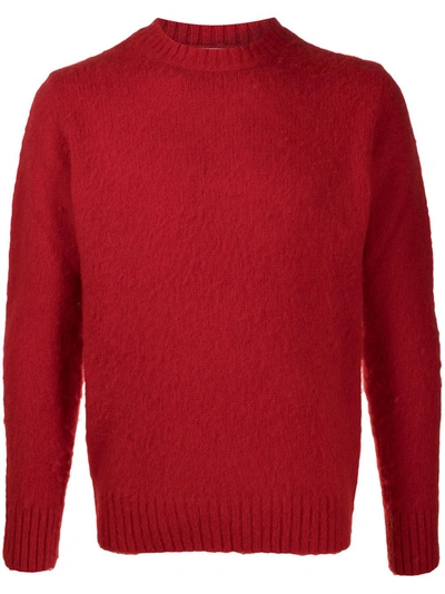 Aspesi Crewneck Wool Jumper In Red