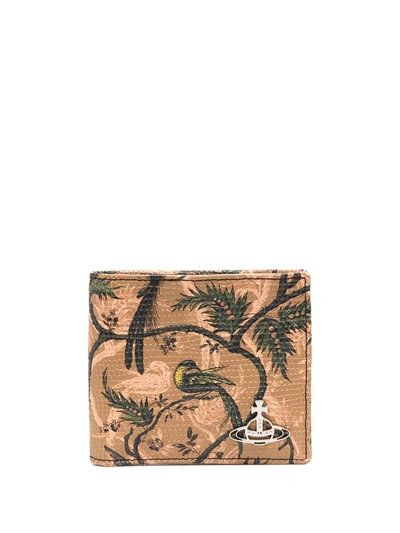 Vivienne Westwood Patterned Leather Wallet In Brown