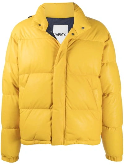 Yves Salomon Padded Leather Jacket In Yellow