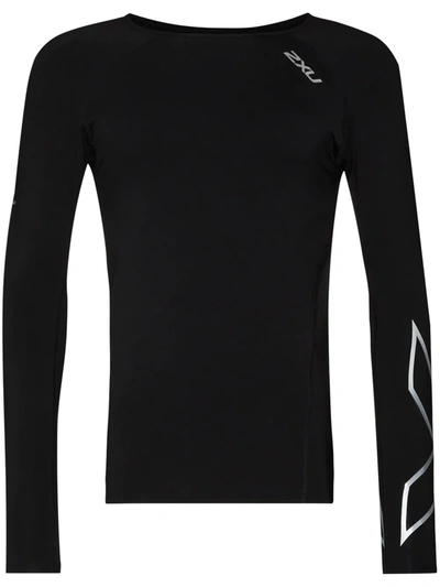 2xu Reflective-detailing Compression Top In Black