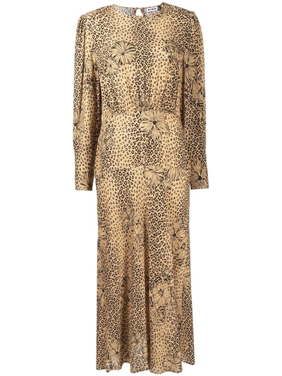 Rixo London Greta Leopard-print Dress In Neutrals