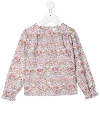 Bonpoint Teen Floral Print Blouse In Pink