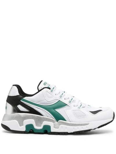 Diadora Panelled Lace-up Sneakers In White