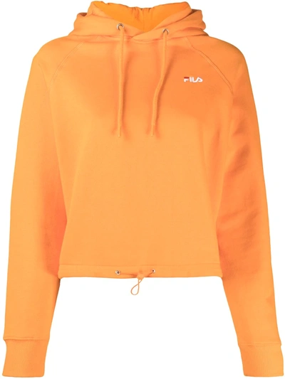 Fila Drawstring-hem Hoodie In Orange
