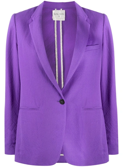 Forte Forte Virgin Wool Single-breasted Blazer In Purple