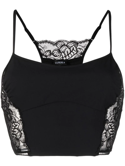 La Perla Lace Panel Bra In Black