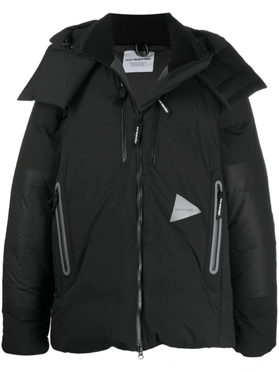 And Wander Down-padded Zipped Jacket In Black