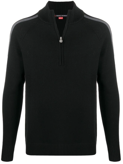 Perfect Moment Side-stripe Knitted Jumper In Black