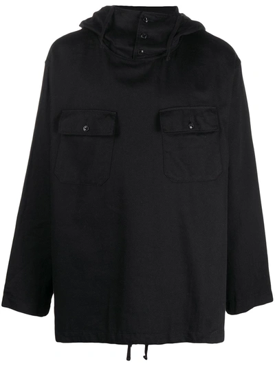 Engineered Garments Oversized Hooded Jumper In Black