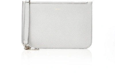 Valextra Zip Pouch In Light Gray