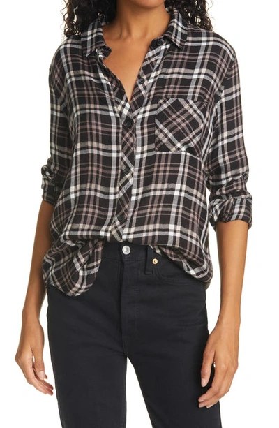 Rails Hunter Plaid Button-up Shirt In Onyx Peach