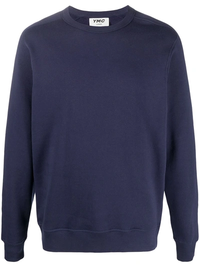 Ymc You Must Create Cotton Long-sleeve Sweatshirt In Blue
