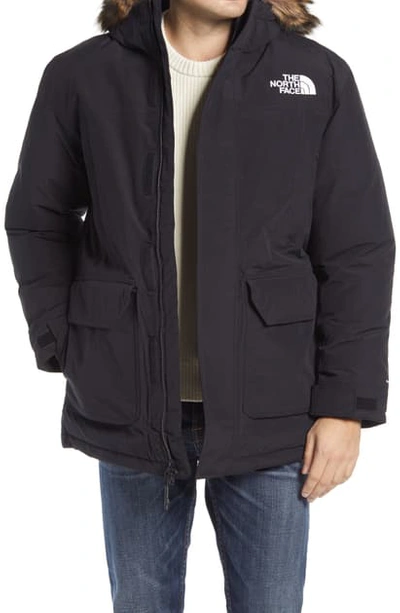 The North Face Mcmurdo Waterproof 550 Fill Power Down Parka With Faux Fur Trim In Tnf Black