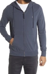 Allsaints Brace Slim Fit Zip Hoodie In Aster Blue