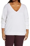 Vince Weekend V-neck Cashmere Sweater In H White