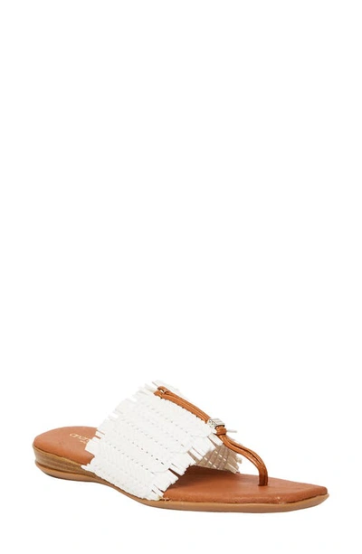 Andre Assous Niviya Flip Flop In White Fabric