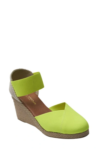 Andre Assous Anouka Espadrille Wedge In Neon Yellow Fabric