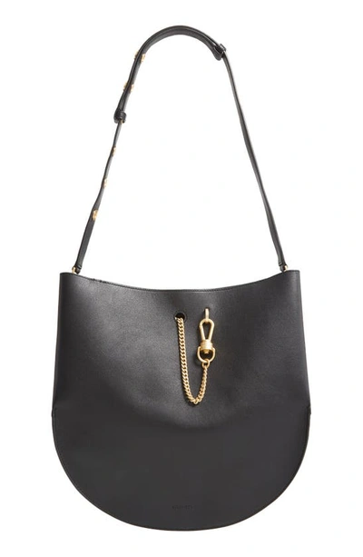 Allsaints Beaumont Leather Hobo In Black