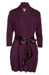 Fleur't Iconic Short Robe In Dark Pansy