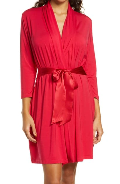 Fleur't Iconic Short Robe In Sunkissed Red