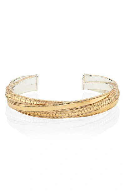 Anna Beck Mixed Metal Twisted Cuff Bracelet In Gold