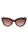 Victoria Beckham 53mm Gradient Cat Eye Sunglasses In Red Amber Tortoise Gradient