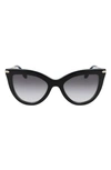 Victoria Beckham Grey Gradient Cat Eye Ladies Sunglasses Vb621s 001 53 In Black,grey
