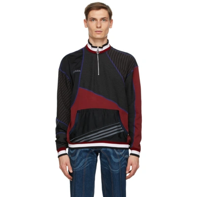 Ahluwalia Black And Red Femi Track Top In Blk/burgund