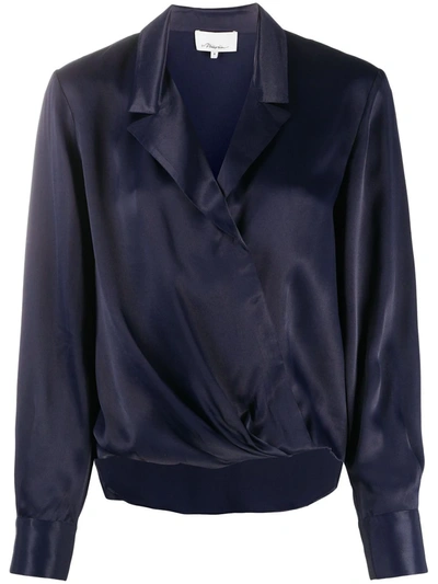 3.1 Phillip Lim / フィリップ リム Wrap-style Long-sleeve Blouse In Blue