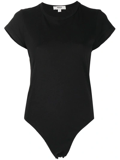 Agolde Round Neck Short-sleeved T-shirt In Black