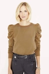 Rebecca Minkoff Janine Puff-sleeve Sweatshirt In Caramel