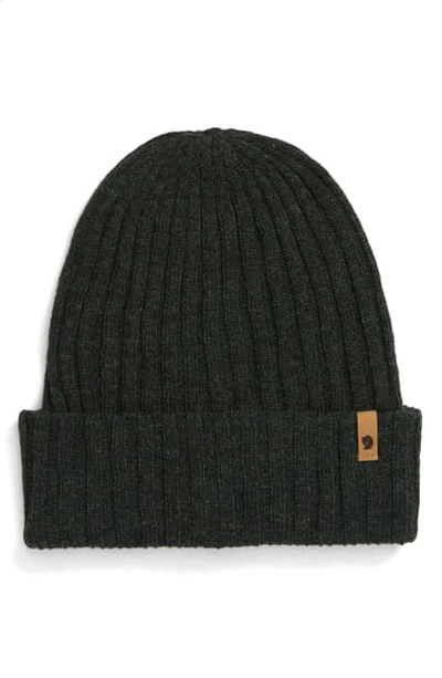 Fjall Raven Thin Byron Beanie In Dark Olive