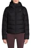 The North Face Valle Hooded 550 Fill Power Down Coat In Tnf Black