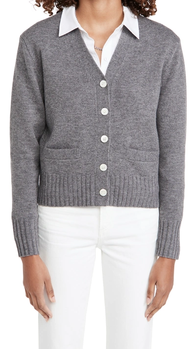 Alex Mill Bleeker Merino Cardigan In Mid Grey