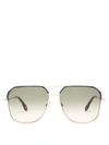 Victoria Beckham Aviator Enamel Top-bar Metal Sunglasses In Gold/ Green Gradient