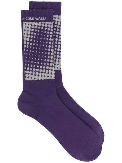 A-cold-wall* Dot Print Socks In Purple