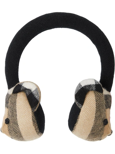 Burberry Kids' Thomas Bear Cashmere Earmuffs In Brown