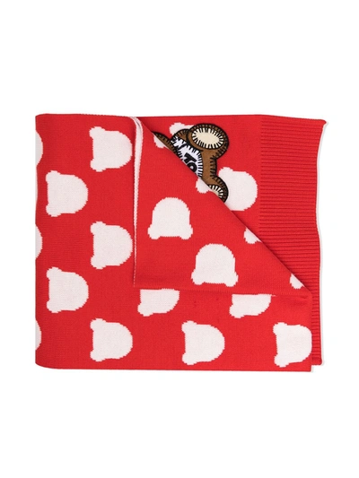 Moschino Kids' Teddy Bear Scarf In Red