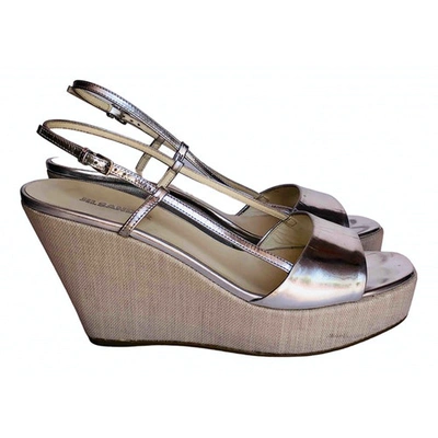 Pre-owned Jil Sander Leather Sandals In Silver