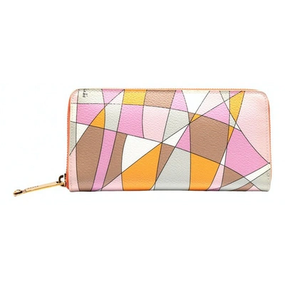 Pre-owned Emilio Pucci Pink Leather Wallet