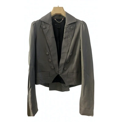 Pre-owned Marc By Marc Jacobs Leather Blazer In Grey