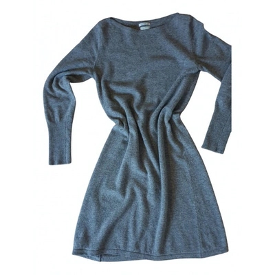 Pre-owned Benetton Wool Mid-length Dress In Grey