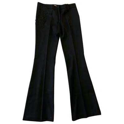 Pre-owned Ermanno Scervino Wool Large Pants In Black